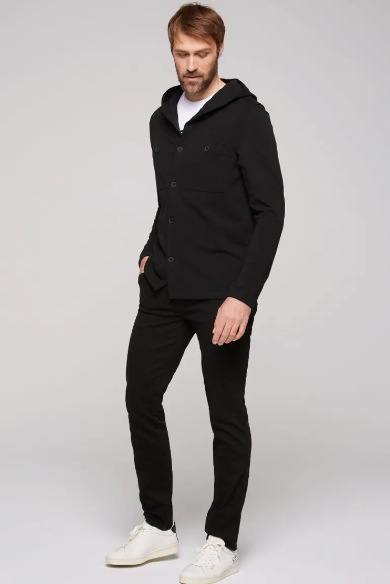Cheap CAMP DAVID & SOCCX Overshirt mit Kapuze und Brusttaschen | M black
