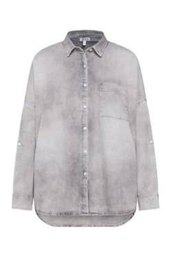 Hot CAMP DAVID & SOCCX Oversized Denim-Bluse mit Print light grey bleached lightgreybleached