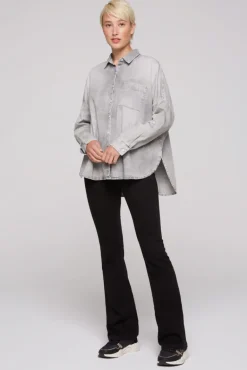 Hot CAMP DAVID & SOCCX Oversized Denim-Bluse mit Print light grey bleached lightgreybleached