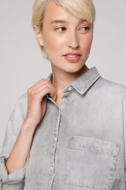 Hot CAMP DAVID & SOCCX Oversized Denim-Bluse mit Print light grey bleached lightgreybleached