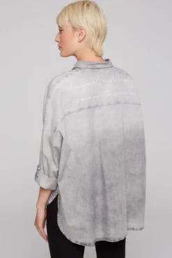 Hot CAMP DAVID & SOCCX Oversized Denim-Bluse mit Print light grey bleached lightgreybleached