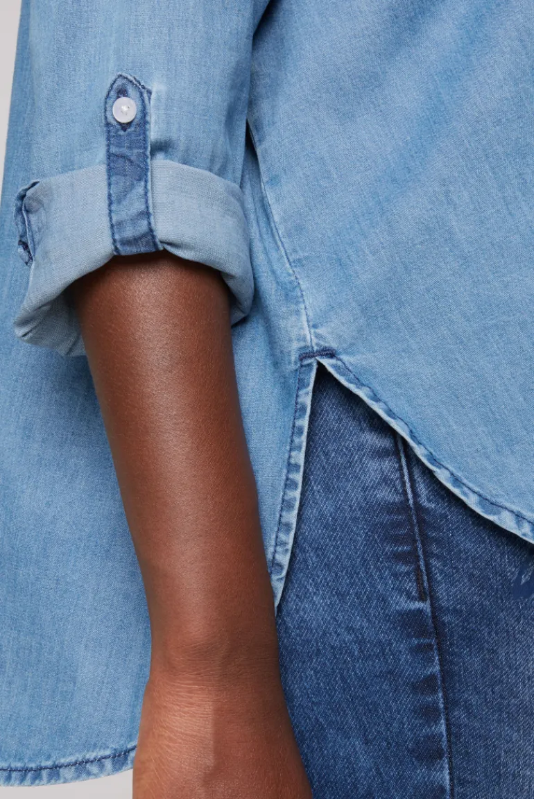 Best CAMP DAVID & SOCCX Oversized Denim-Bluse mit Print blue vintage bluevintage