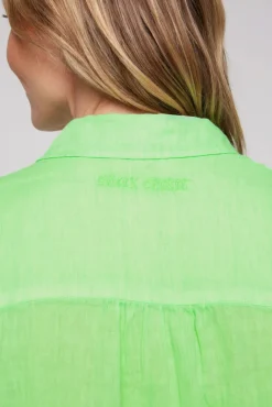 Flash Sale CAMP DAVID & SOCCX Oversized Leinenbluse mit Logostickerei fresh lime freshlime