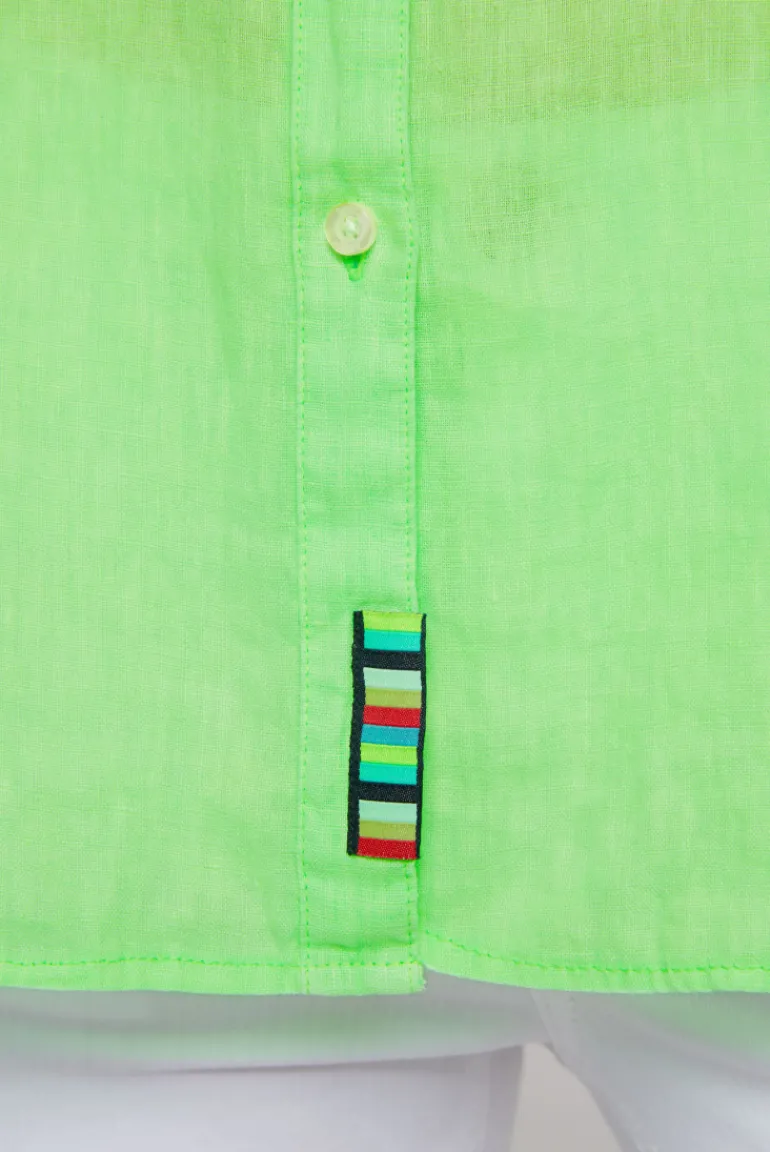 Flash Sale CAMP DAVID & SOCCX Oversized Leinenbluse mit Logostickerei fresh lime freshlime