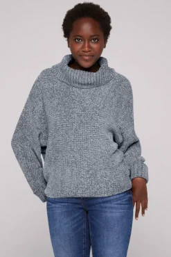New CAMP DAVID & SOCCX Oversized Rollkragenpullover aus Chenille cold grey coldgrey
