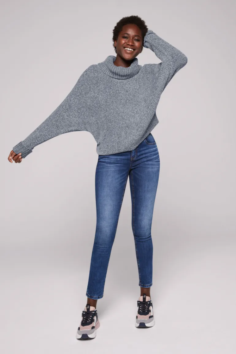 New CAMP DAVID & SOCCX Oversized Rollkragenpullover aus Chenille cold grey coldgrey