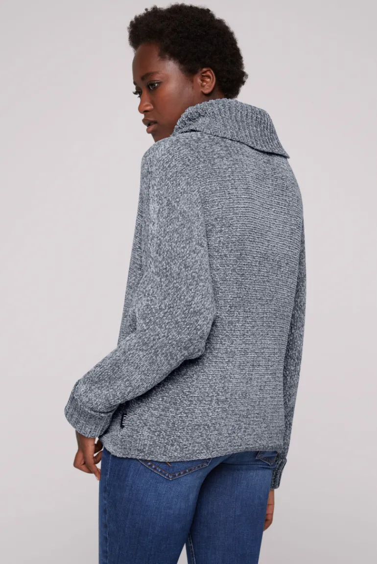 New CAMP DAVID & SOCCX Oversized Rollkragenpullover aus Chenille cold grey coldgrey
