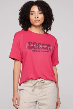 Sale CAMP DAVID & SOCCX Oversized T-Shirt mit Logo Artwork pinky red pinkyred