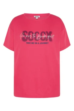 Sale CAMP DAVID & SOCCX Oversized T-Shirt mit Logo Artwork pinky red pinkyred