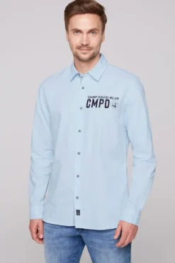 Flash Sale CAMP DAVID & SOCCX Oxford-Langarmhemd mit Logo-Stickereien summer blue summerblue