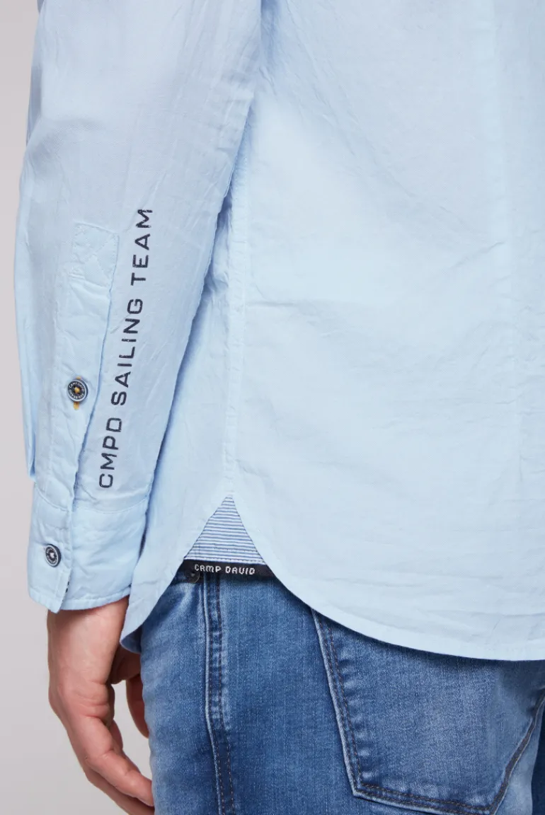 Hot CAMP DAVID & SOCCX Oxford-Langarmhemd mit Logo-Stickereien summer blue summerblue