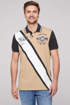 Cheap CAMP DAVID & SOCCX Pikee-Polo mit Color-Blocking und Artworks tan