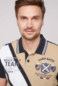 Cheap CAMP DAVID & SOCCX Pikee-Polo mit Color-Blocking und Artworks tan