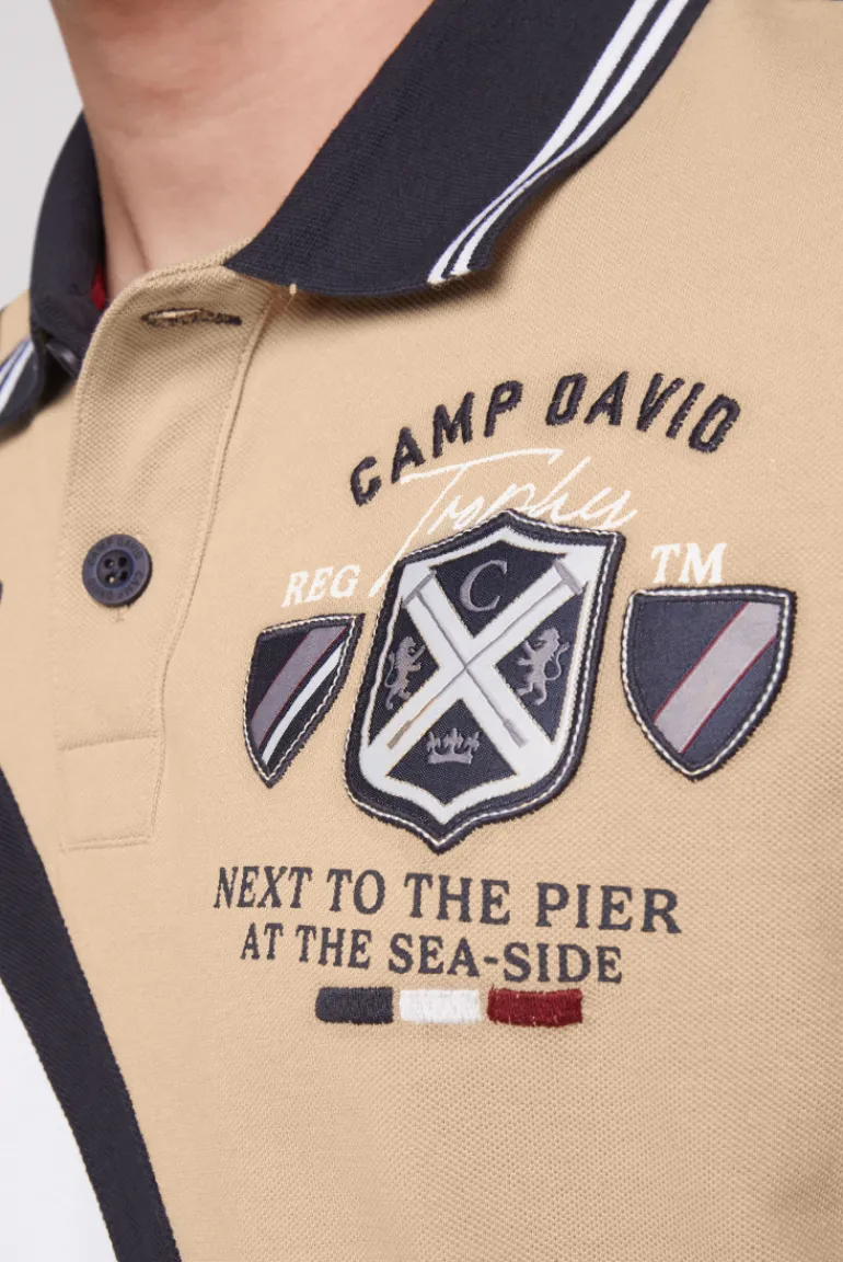 Cheap CAMP DAVID & SOCCX Pikee-Polo mit Color-Blocking und Artworks tan