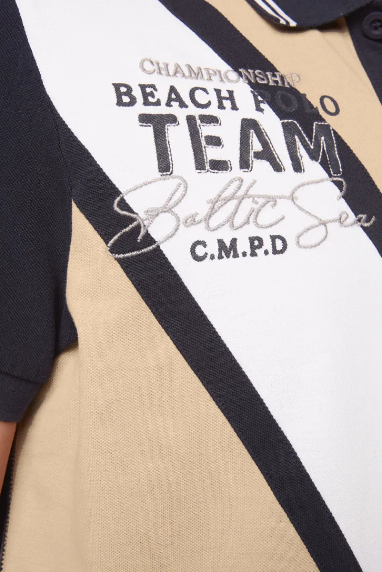 Cheap CAMP DAVID & SOCCX Pikee-Polo mit Color-Blocking und Artworks tan