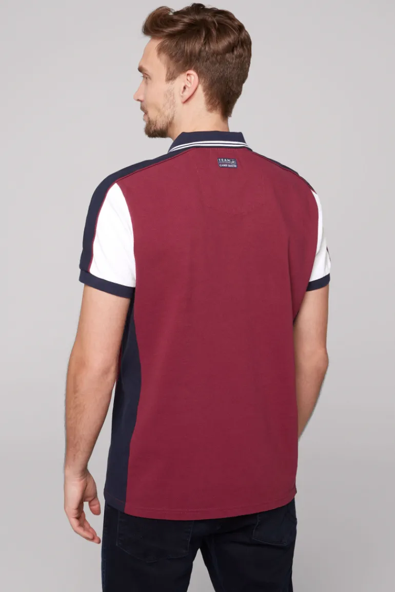 Flash Sale CAMP DAVID & SOCCX Pikee-Polo mit Color-Blocking und Artwork burgundy