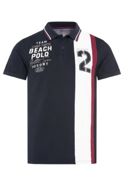 Clearance CAMP DAVID & SOCCX Pikee-Polo mit Color-Blocking und Artwork blue navy bluenavy
