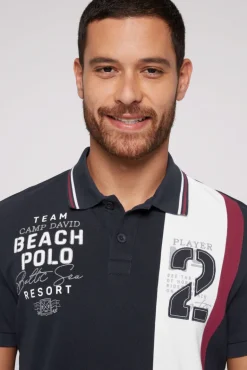 Clearance CAMP DAVID & SOCCX Pikee-Polo mit Color-Blocking und Artwork blue navy bluenavy