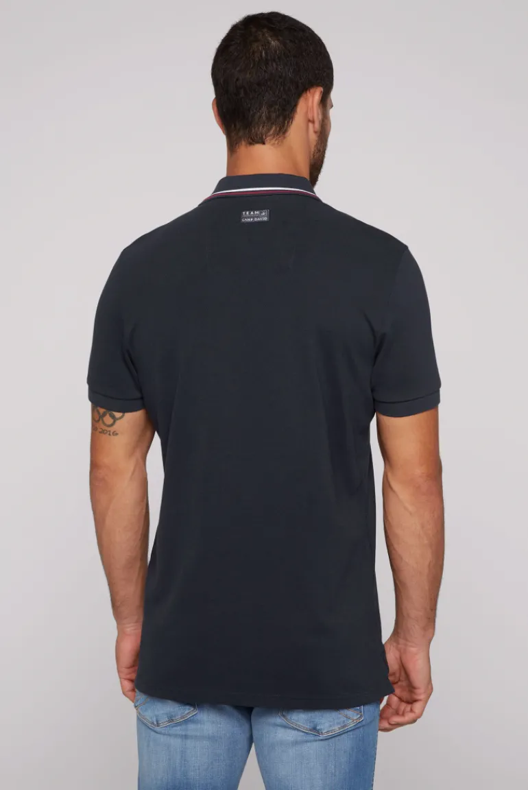 Clearance CAMP DAVID & SOCCX Pikee-Polo mit Color-Blocking und Artwork blue navy bluenavy