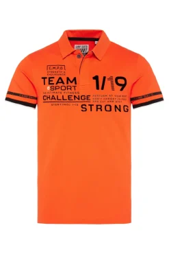 Hot CAMP DAVID & SOCCX Pikee-Polo mit Flockprint signal orange signalorange