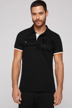 Best Sale CAMP DAVID & SOCCX Pikee-Polo mit Flockprint black