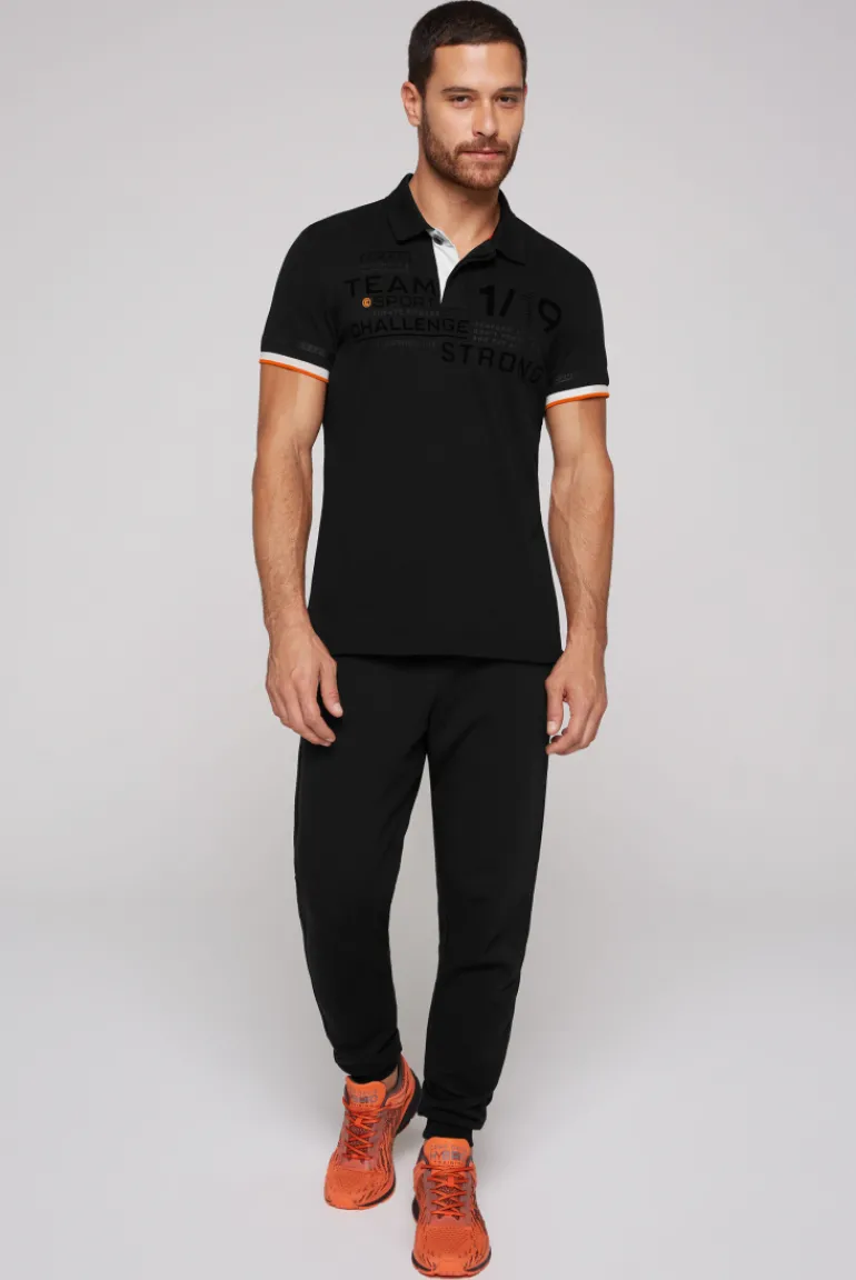 Best Sale CAMP DAVID & SOCCX Pikee-Polo mit Flockprint black