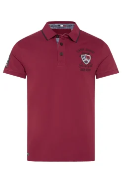 Flash Sale CAMP DAVID & SOCCX Pikee-Polo mit Label Patches und Stickereien burgundy
