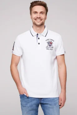 Best CAMP DAVID & SOCCX Pikee-Polo mit Label Patches und Stickereien opticwhite