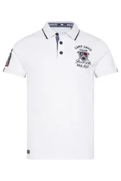 Best CAMP DAVID & SOCCX Pikee-Polo mit Label Patches und Stickereien opticwhite