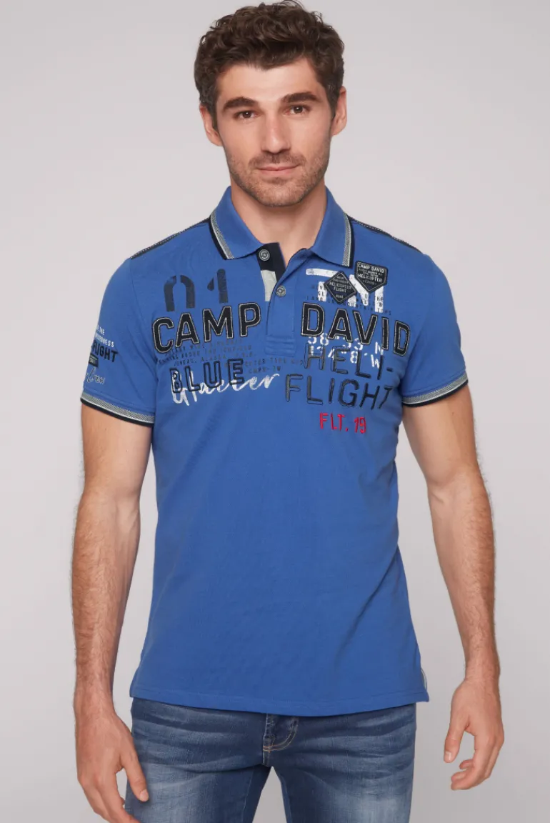 Cheap CAMP DAVID & SOCCX Pikee-Polo mit Label-Applikationen strong blue strongblue