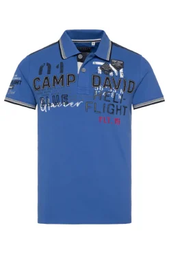 Cheap CAMP DAVID & SOCCX Pikee-Polo mit Label-Applikationen strong blue strongblue