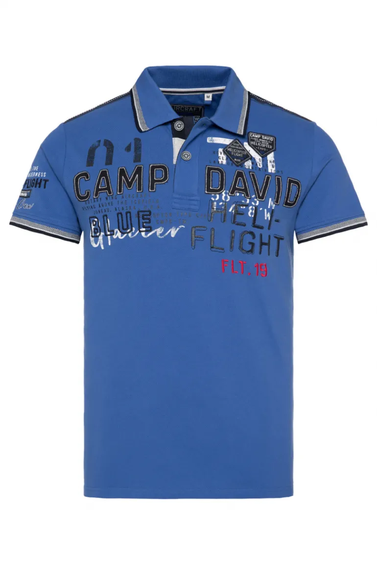 Cheap CAMP DAVID & SOCCX Pikee-Polo mit Label-Applikationen strong blue strongblue