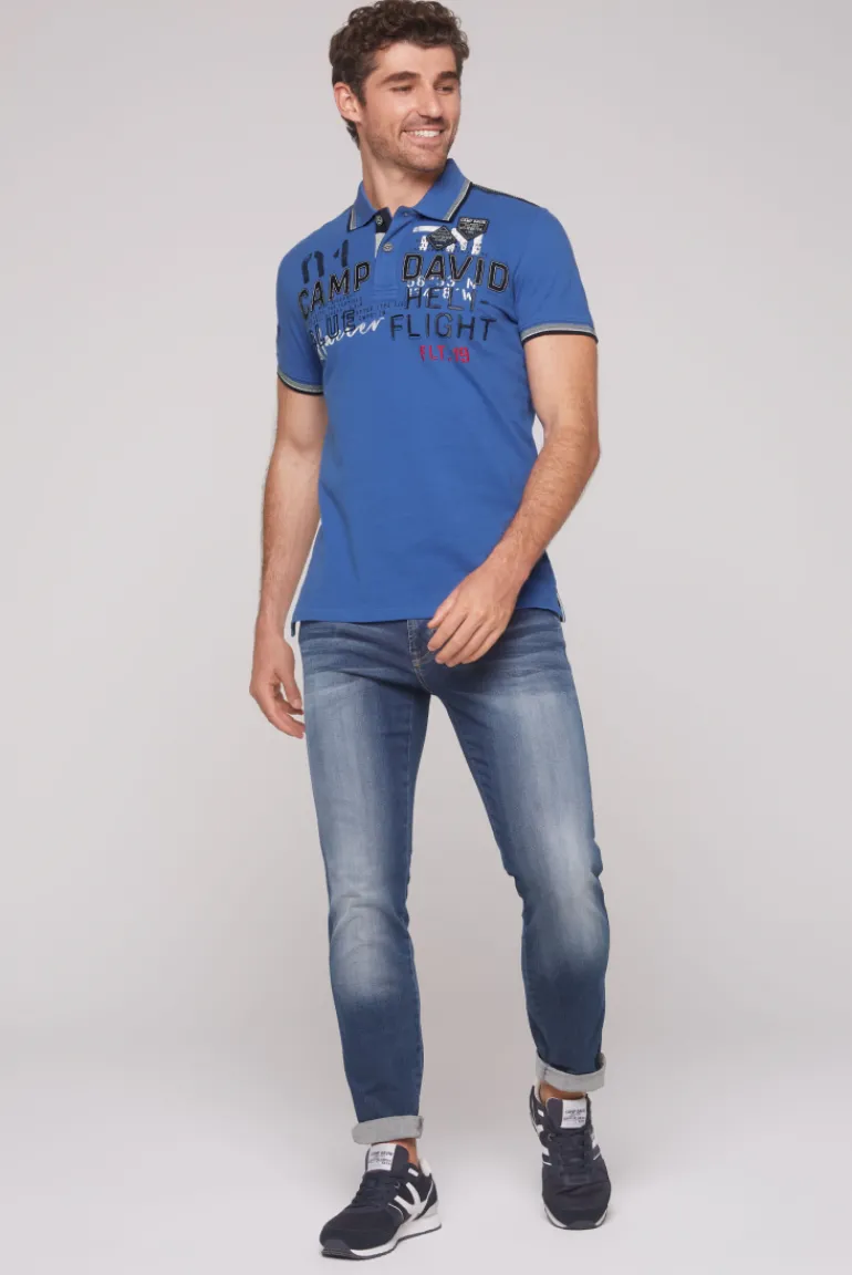 Cheap CAMP DAVID & SOCCX Pikee-Polo mit Label-Applikationen strong blue strongblue