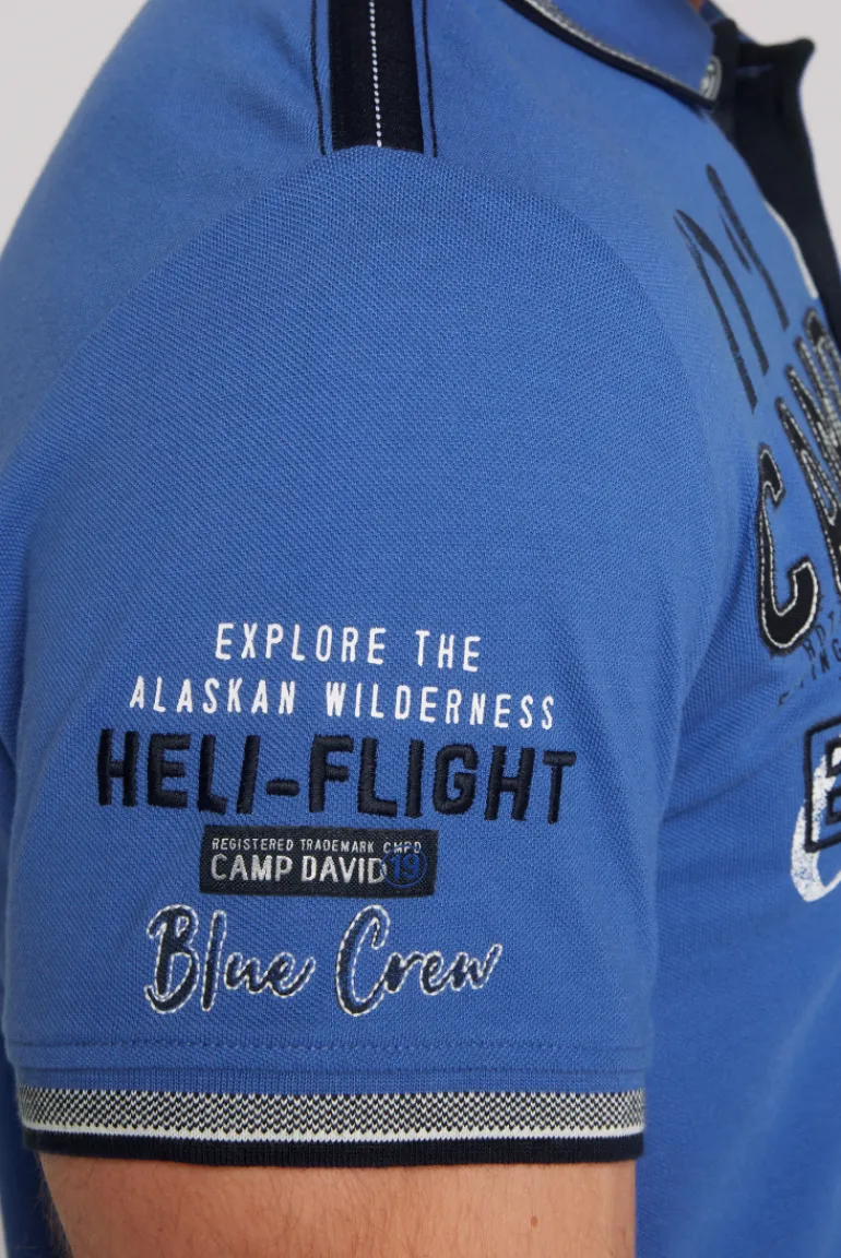 Cheap CAMP DAVID & SOCCX Pikee-Polo mit Label-Applikationen strong blue strongblue