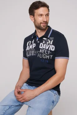 Sale CAMP DAVID & SOCCX Pikee-Polo mit Label-Applikationen blue navy bluenavy