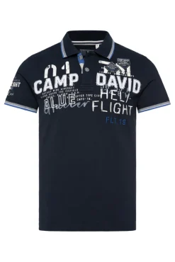 Sale CAMP DAVID & SOCCX Pikee-Polo mit Label-Applikationen blue navy bluenavy