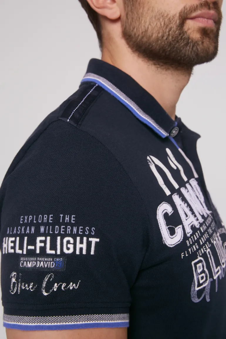 Sale CAMP DAVID & SOCCX Pikee-Polo mit Label-Applikationen blue navy bluenavy