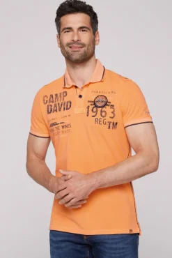 New CAMP DAVID & SOCCX Pikee-Polo mit Logo-Applikationen sunrise orange sunriseorange