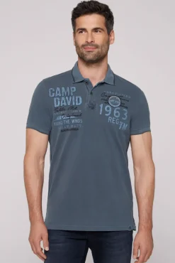 Fashion CAMP DAVID & SOCCX Pikee-Polo mit Logo-Applikationen blue navy bluenavy
