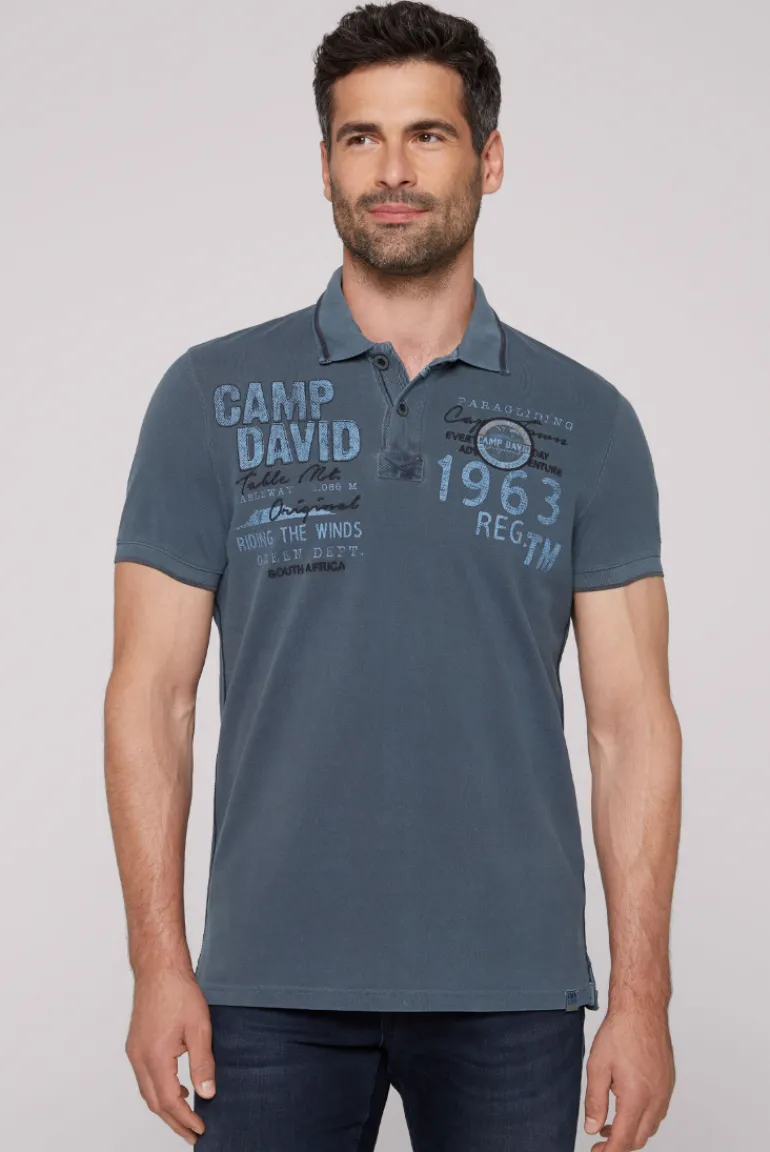 Fashion CAMP DAVID & SOCCX Pikee-Polo mit Logo-Applikationen blue navy bluenavy