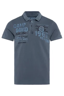 Fashion CAMP DAVID & SOCCX Pikee-Polo mit Logo-Applikationen blue navy bluenavy