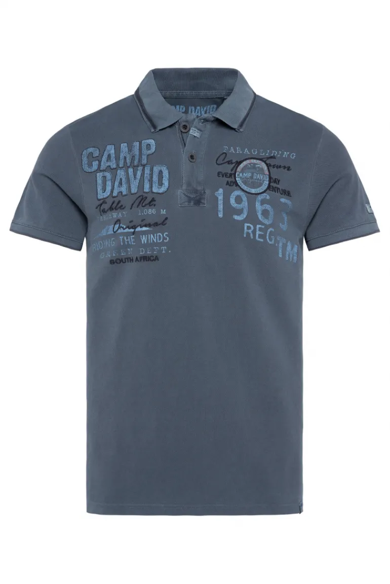 Fashion CAMP DAVID & SOCCX Pikee-Polo mit Logo-Applikationen blue navy bluenavy