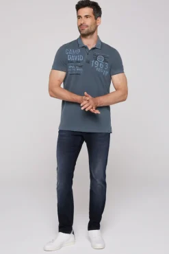 Fashion CAMP DAVID & SOCCX Pikee-Polo mit Logo-Applikationen blue navy bluenavy