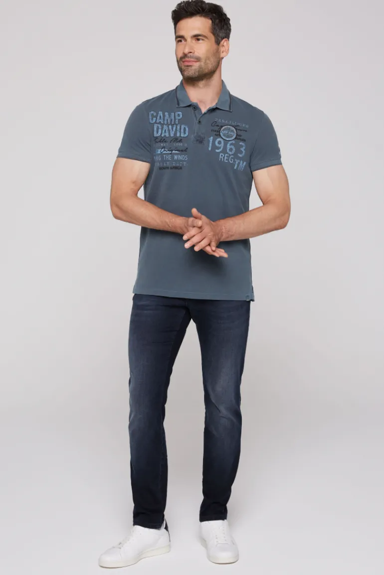 Fashion CAMP DAVID & SOCCX Pikee-Polo mit Logo-Applikationen blue navy bluenavy