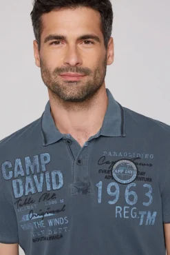 Fashion CAMP DAVID & SOCCX Pikee-Polo mit Logo-Applikationen blue navy bluenavy
