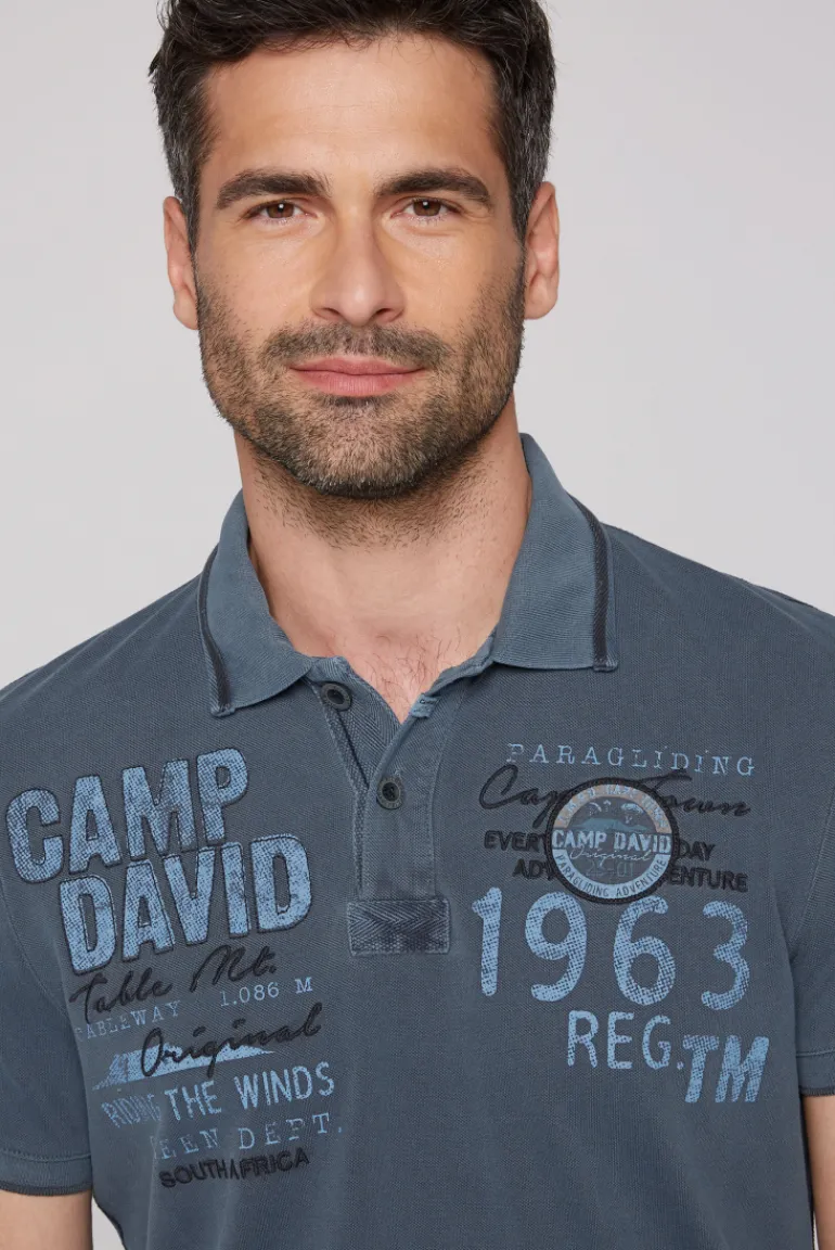 Fashion CAMP DAVID & SOCCX Pikee-Polo mit Logo-Applikationen blue navy bluenavy