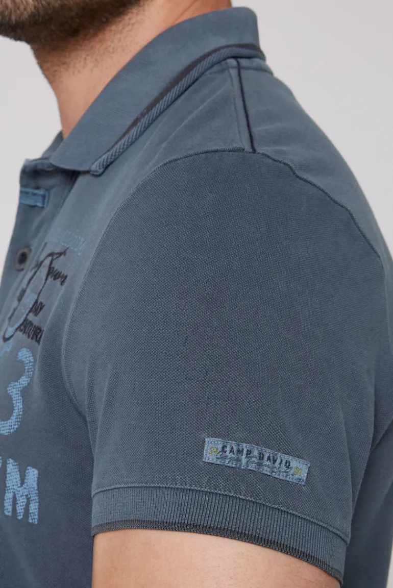 Fashion CAMP DAVID & SOCCX Pikee-Polo mit Logo-Applikationen blue navy bluenavy