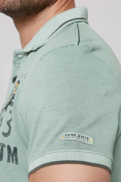 Cheap CAMP DAVID & SOCCX Pikee-Polo mit Logo-Applikationen teal