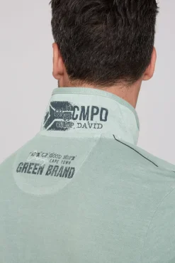 Cheap CAMP DAVID & SOCCX Pikee-Polo mit Logo-Applikationen teal