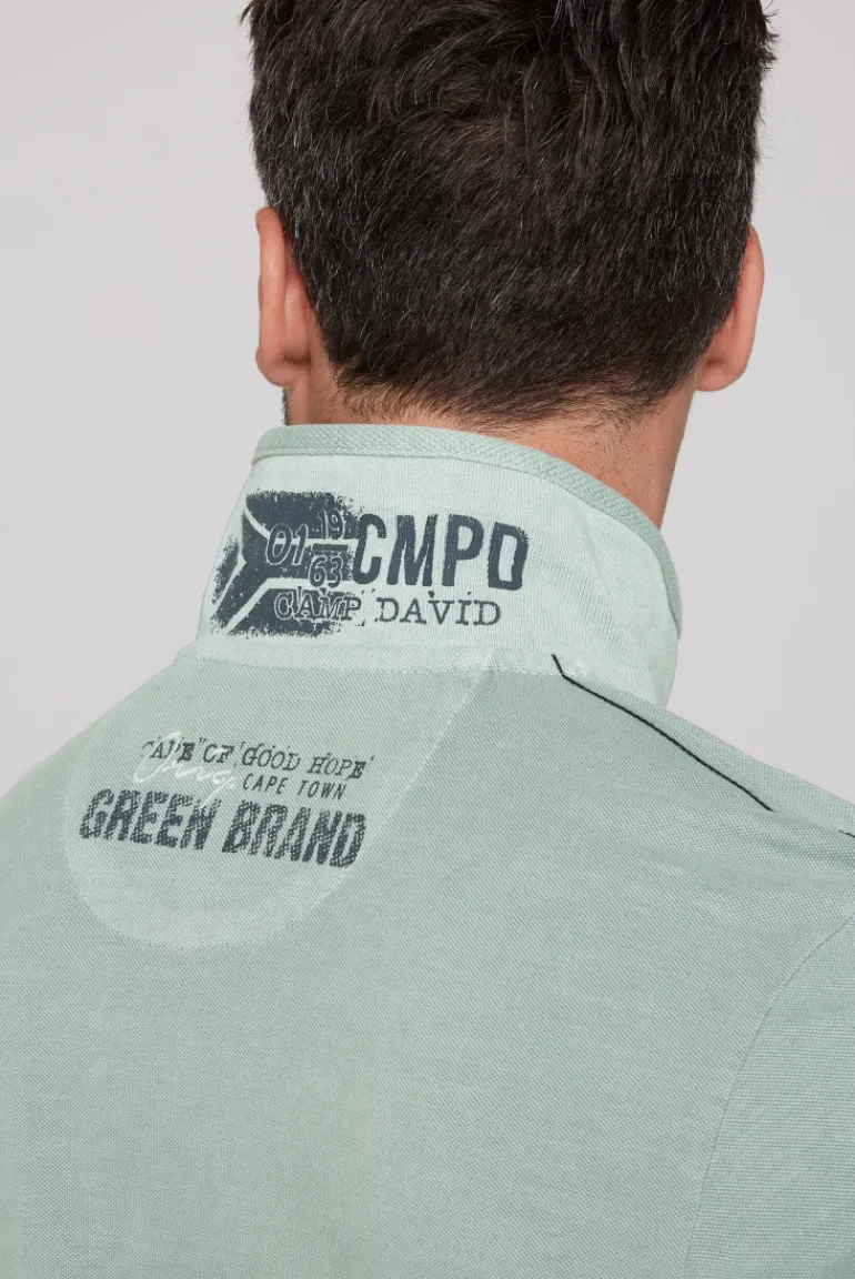 Cheap CAMP DAVID & SOCCX Pikee-Polo mit Logo-Applikationen teal